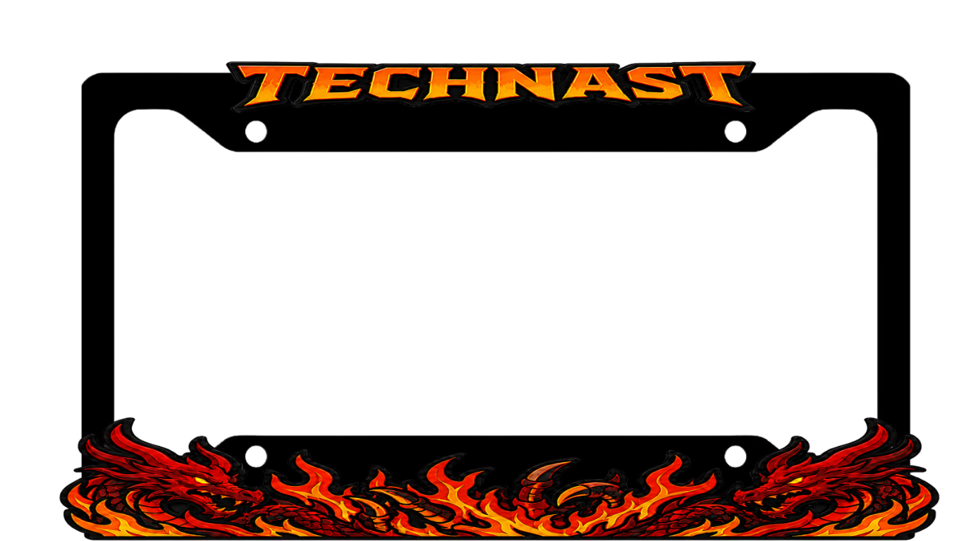 Dragon Inferno 3D Printed License Plate Frame