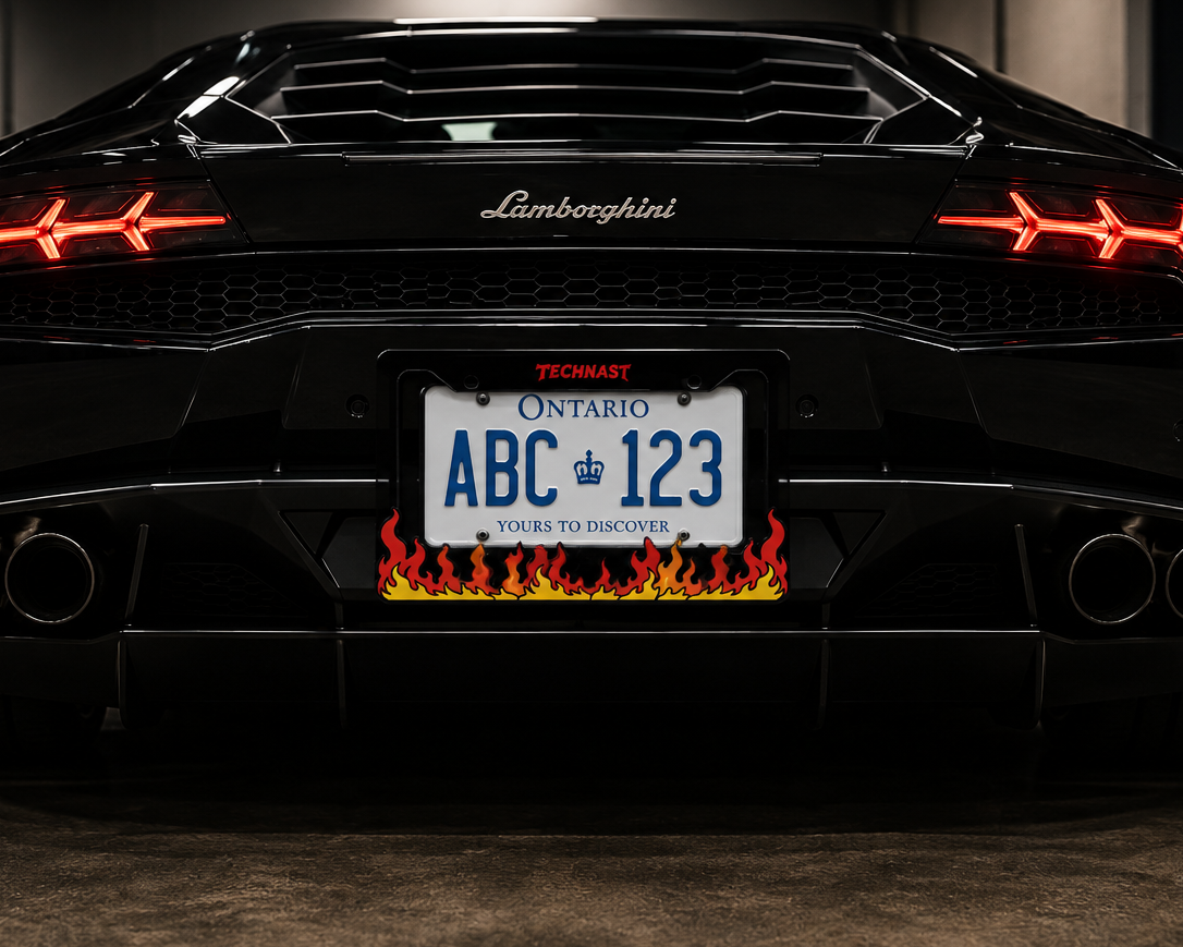 Fyrrok Flame 3D Printed License Plate Frame