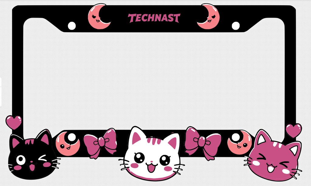 Pawtrix Cat 3D Printed License Plate Frame