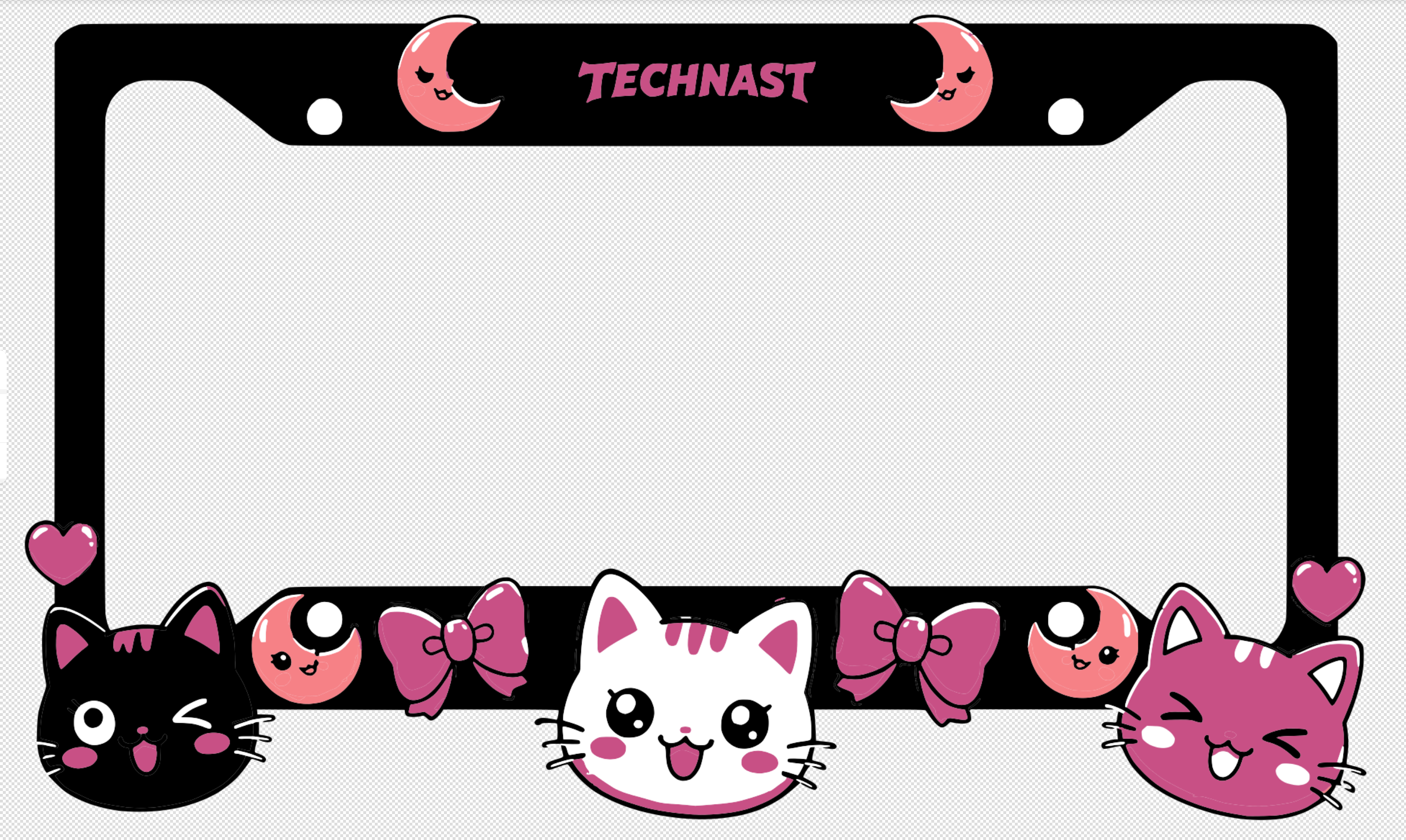 Pawtrix Cat 3D Printed License Plate Frame
