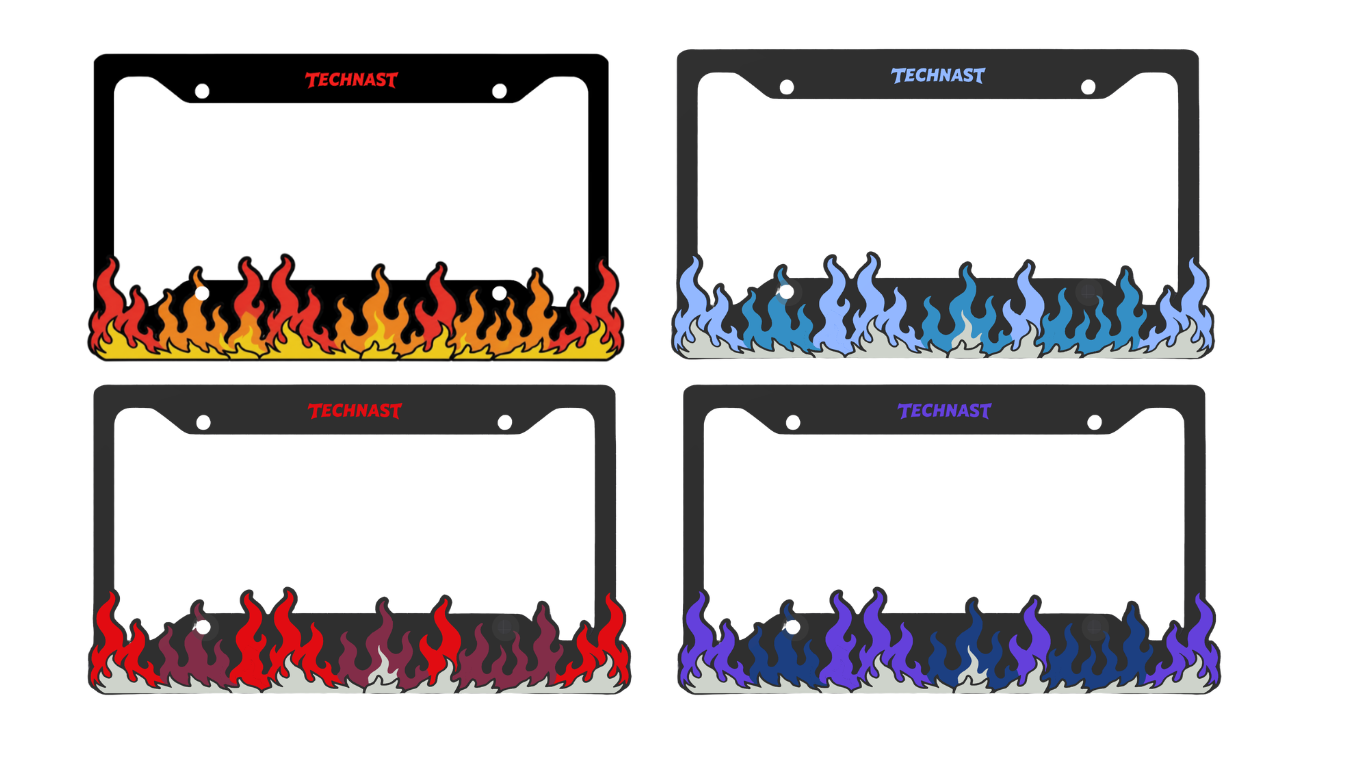 Fyrrok Flame 3D Printed License Plate Frame