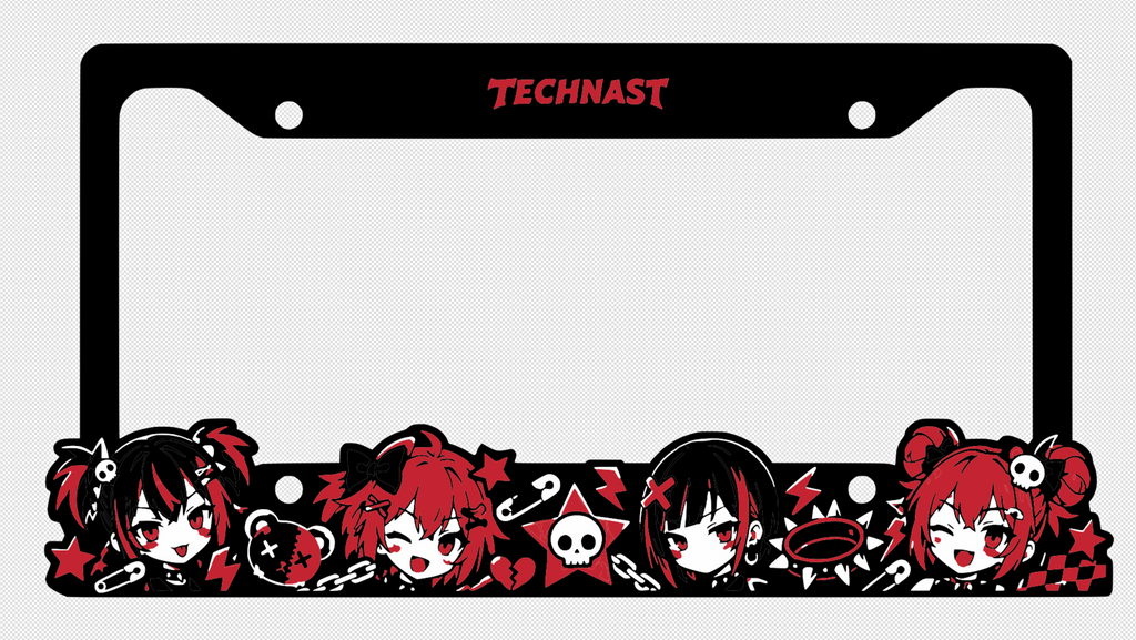 Yandere Fury Anime 3D Printed License Plate Frame