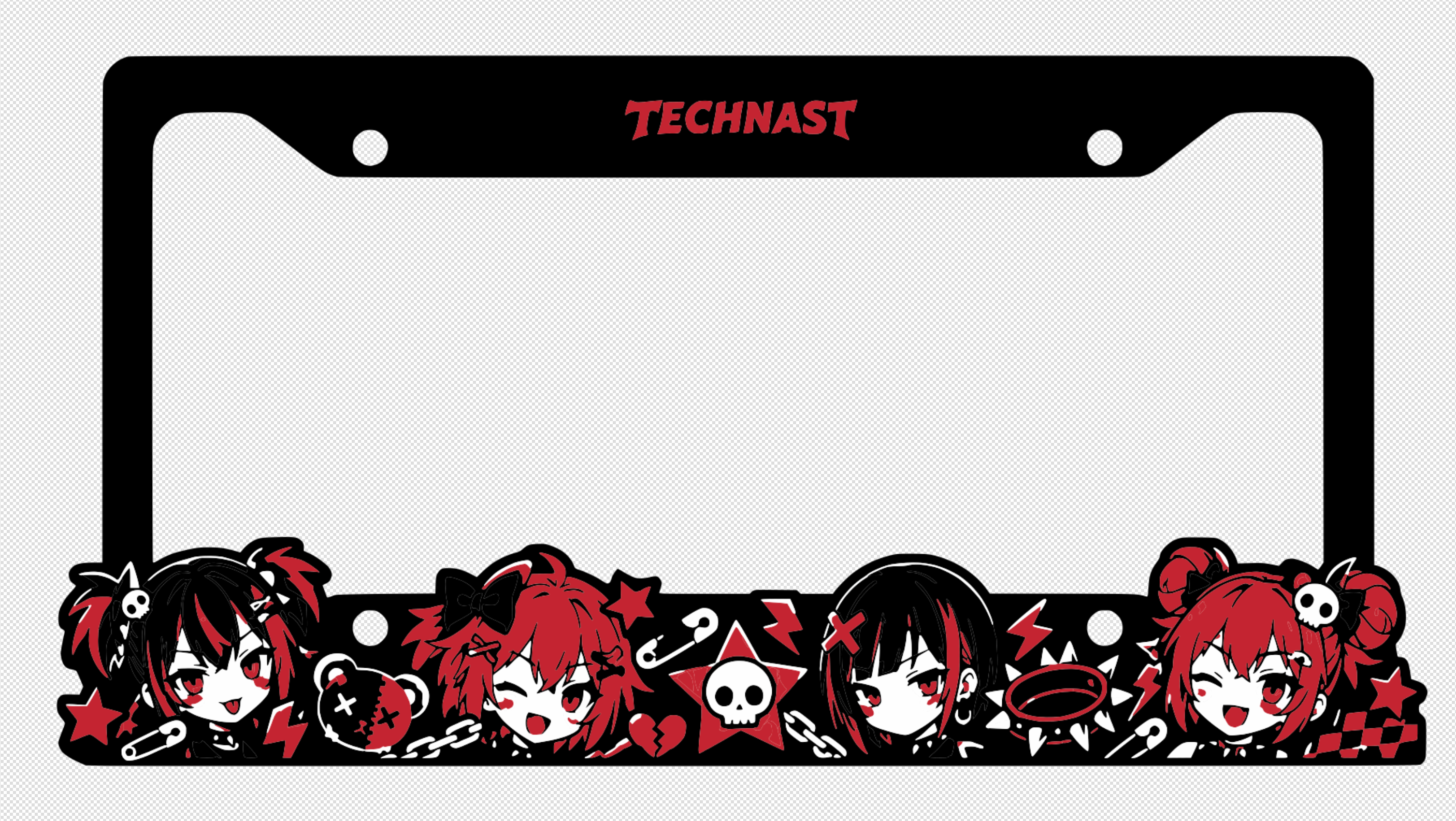 Yandere Fury Anime 3D Printed License Plate Frame