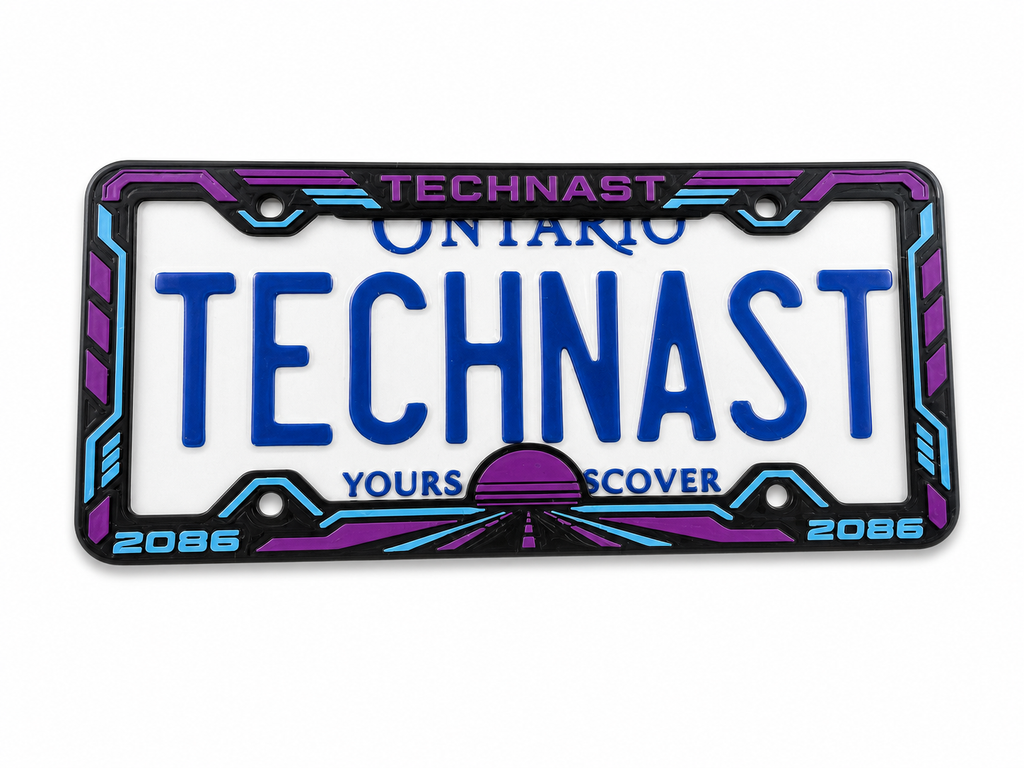 Neon Horizon frame in Purple and Blue on a clean white background.