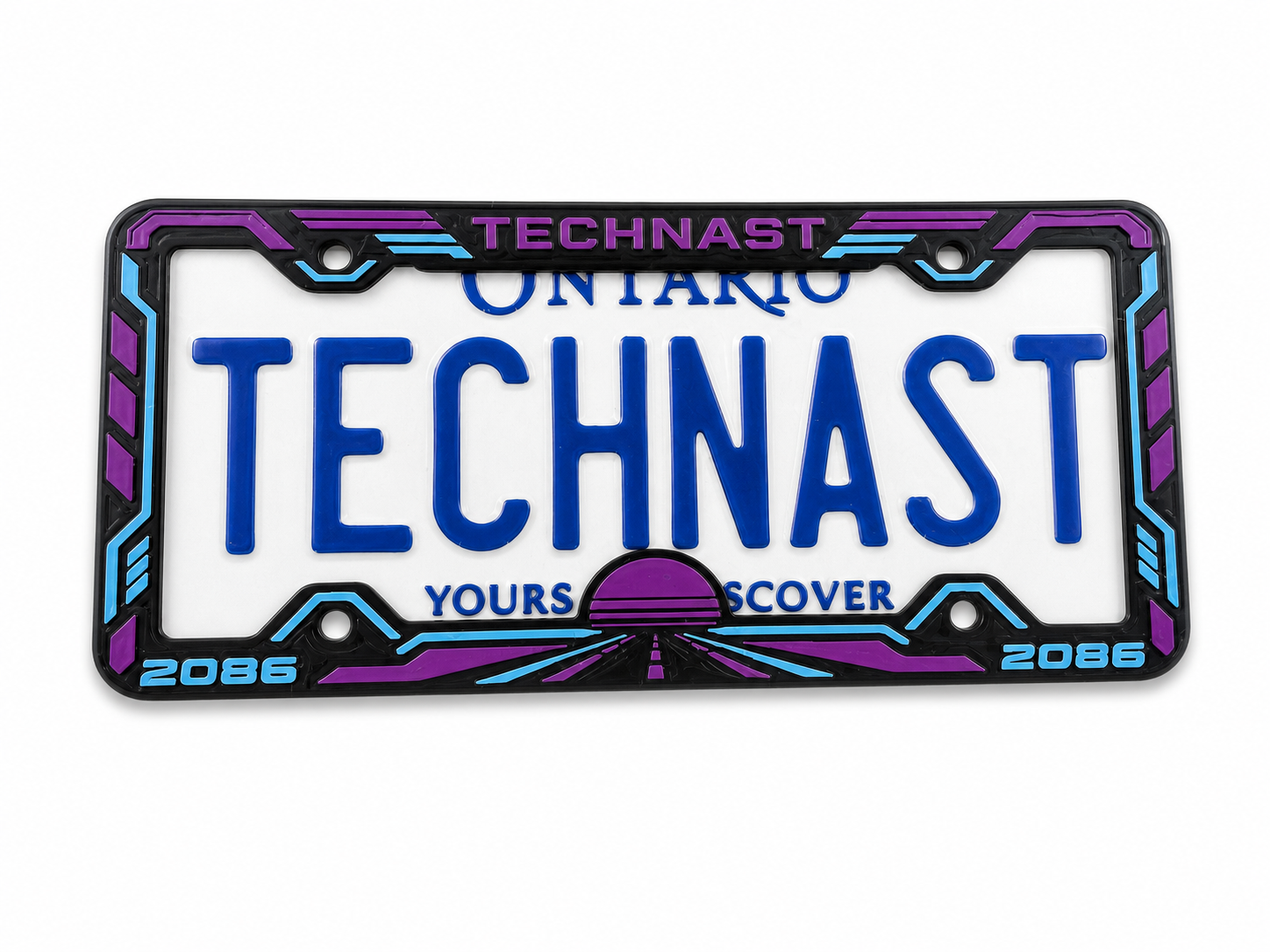 Neon Horizon frame in Purple and Blue on a clean white background.