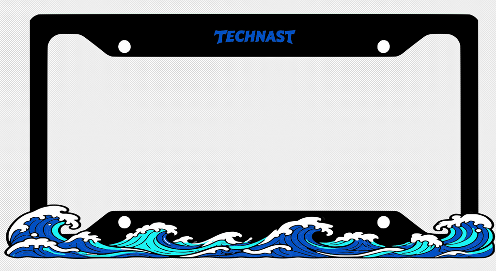 Ocean Wave 3D Printed License Plate Frame