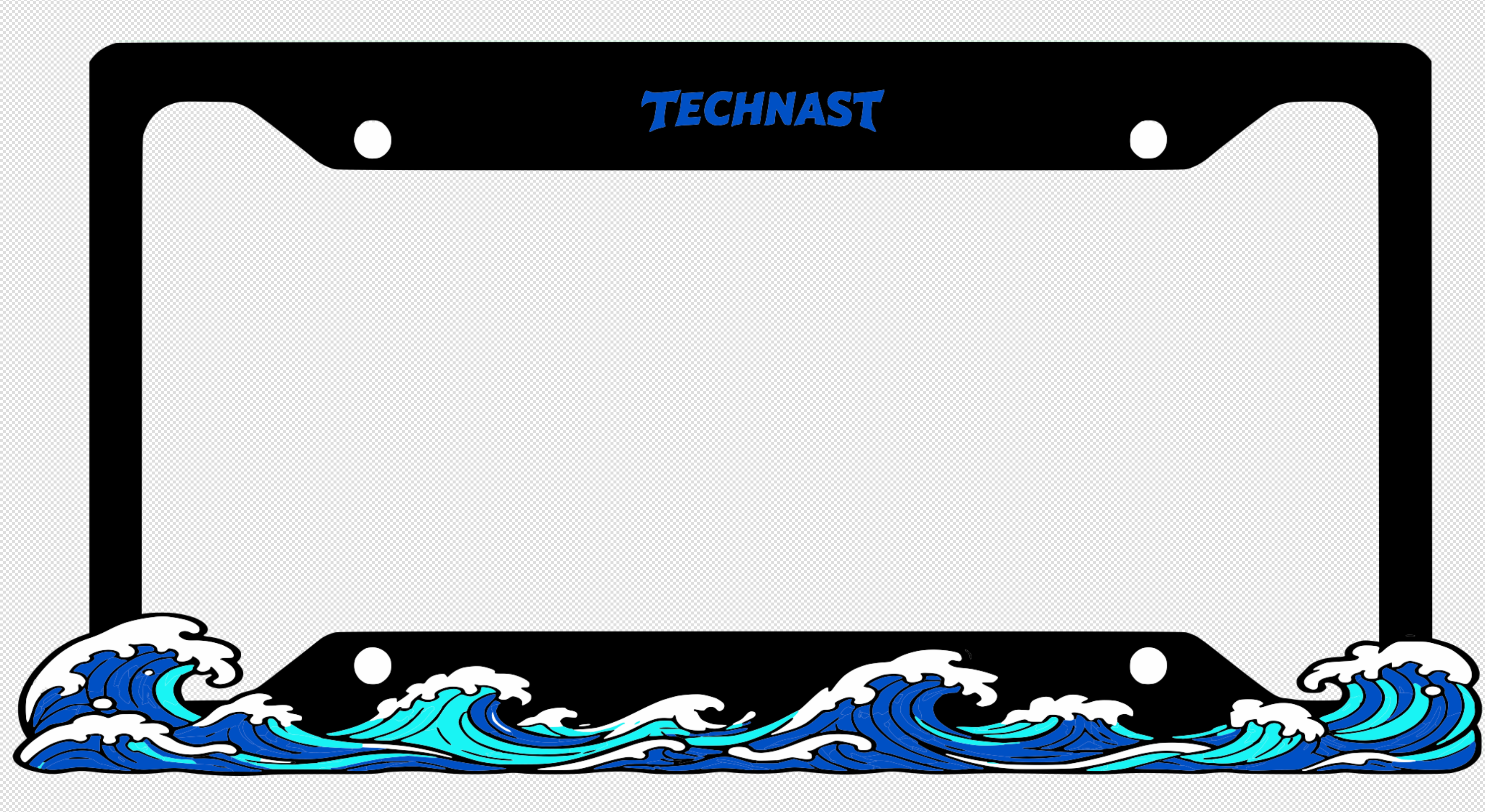 Ocean Wave 3D Printed License Plate Frame