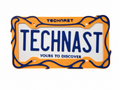 TECHNAST Signature Flow orange and blue 3D printed license plate frame front view